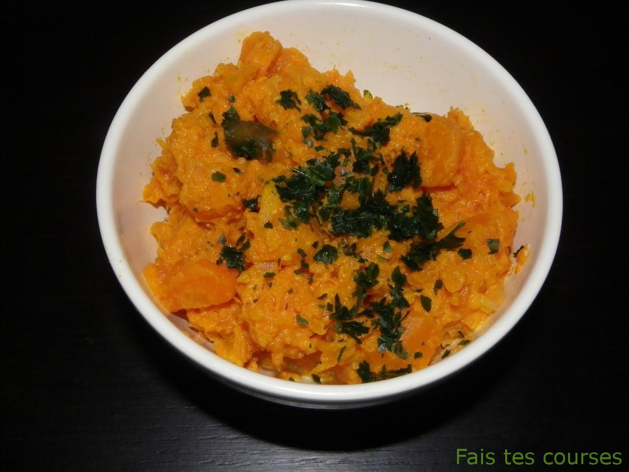 Ecrasé de courge et carotte