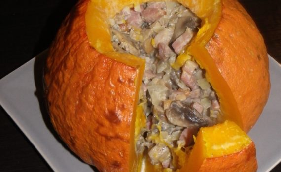 Potimarron farci aux champignons