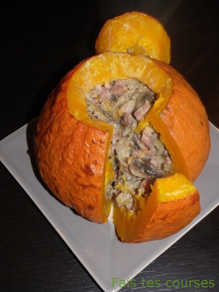 Potimarron farci aux champignons