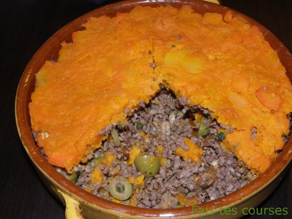 Hachis parmentier à la courge et aux carottes