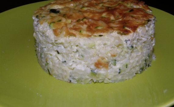 Gratin de riz et de courgette