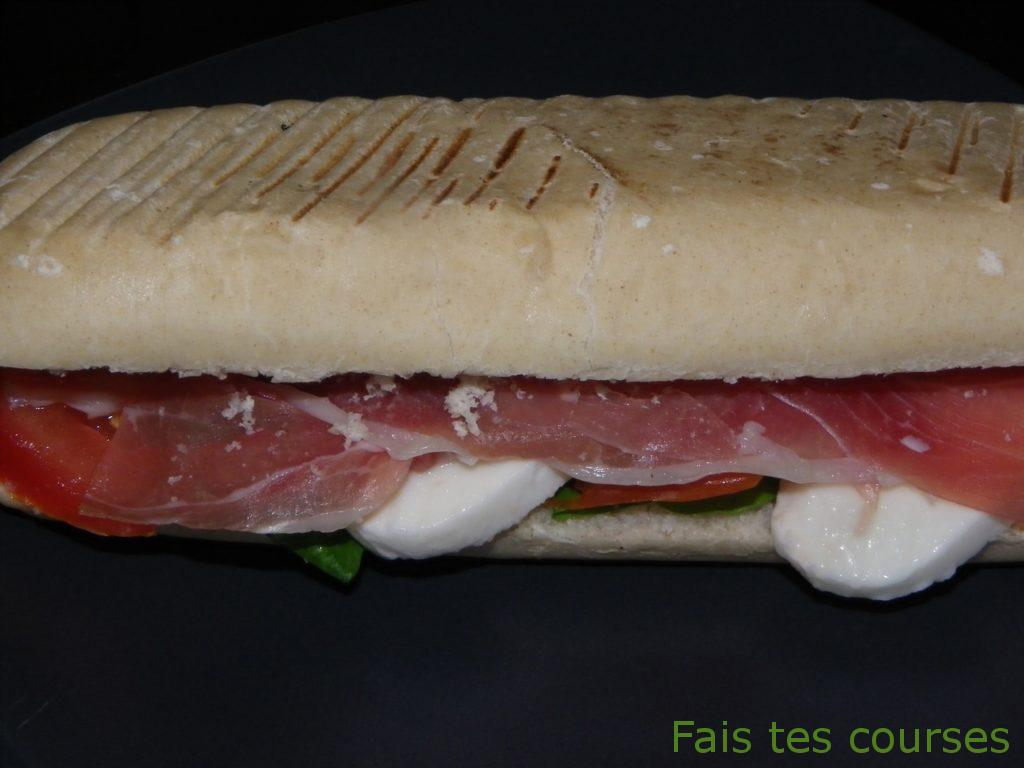 Recette sandwich panini jambon cru