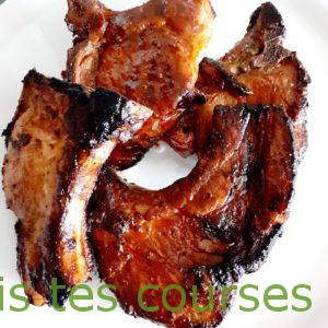 Côtelettes de porc marinées au gingembre frais