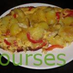 Omelette aux pommes de terre et poivrons rouges