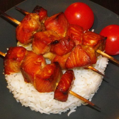 Brochettes de saumon à la japonaise (Yakitori de saumon)