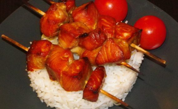 Brochettes de saumon à la japonaise (Yakitori de saumon)