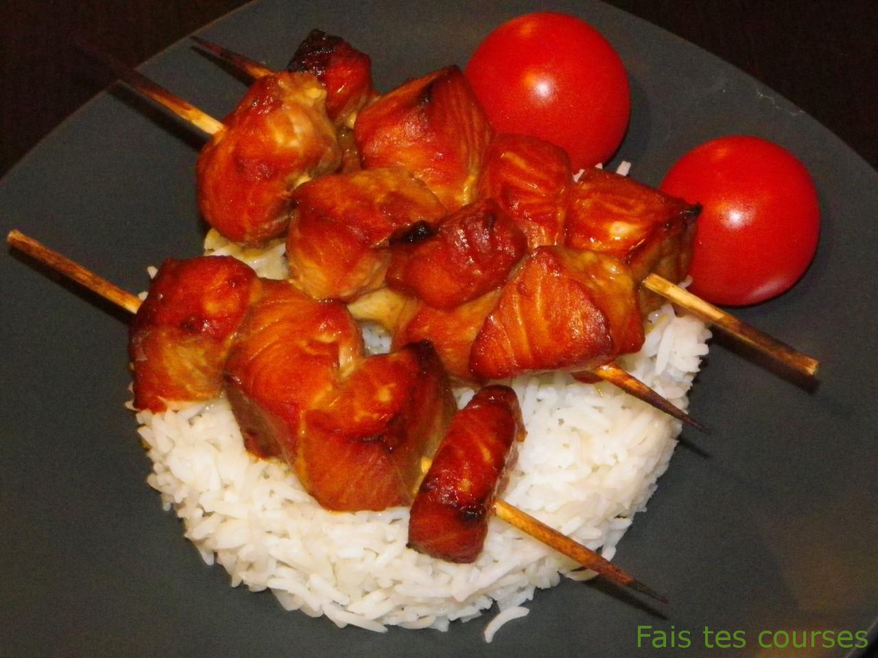 Brochettes de saumon à la japonaise (Yakitori de saumon)