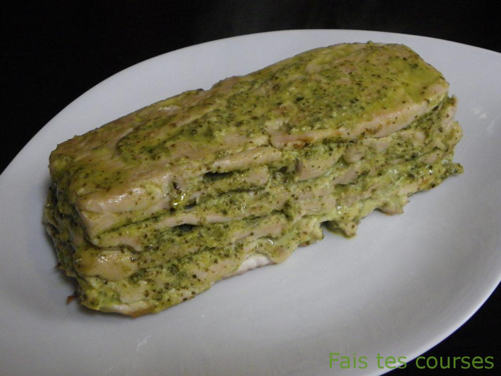 millefeuille de dinde au pestoi
