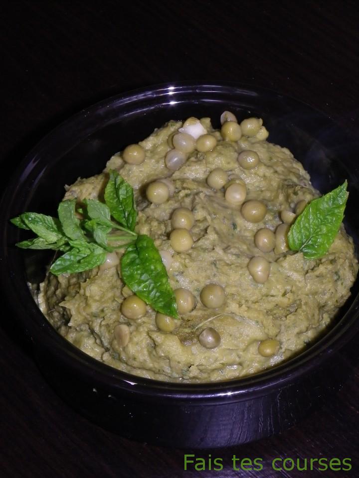 purée de petit pois à la menthe