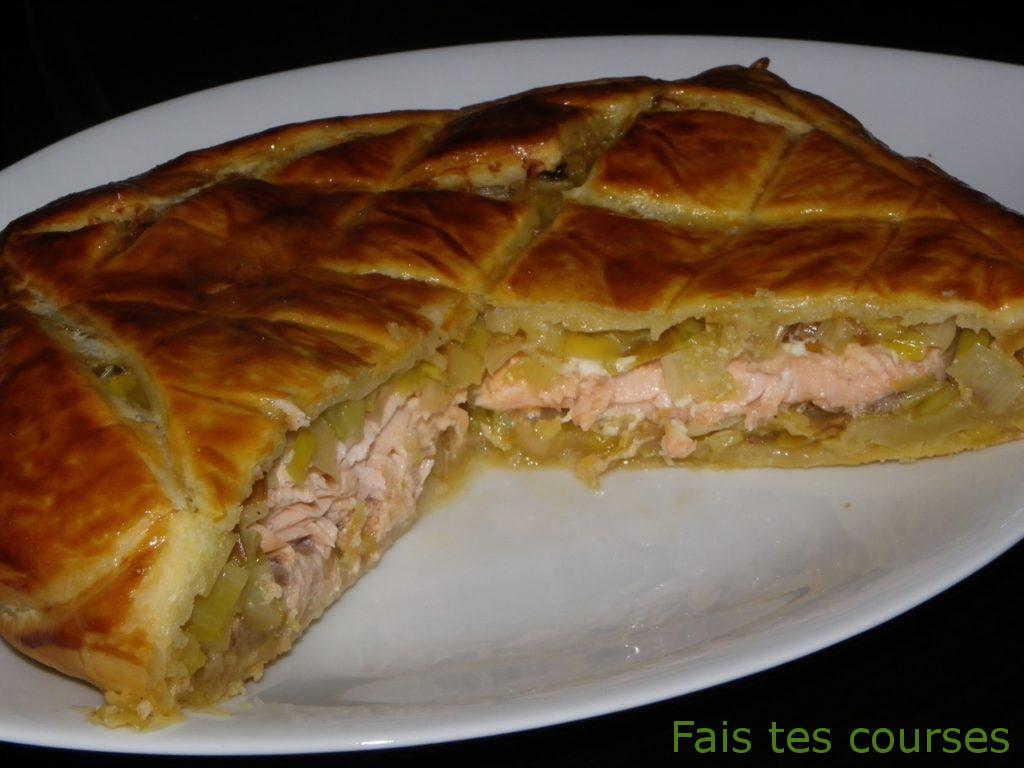 Saumon aux poireaux en croûte