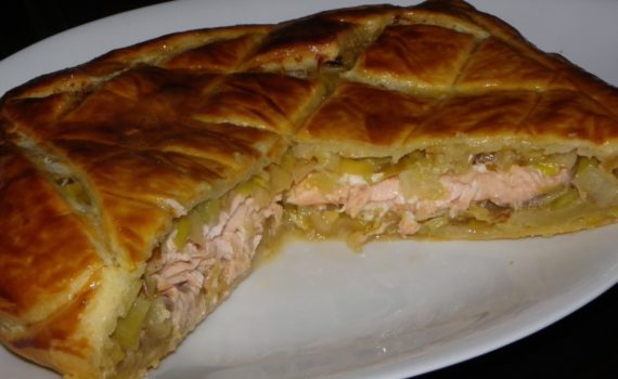 Saumon aux poireaux en croûte