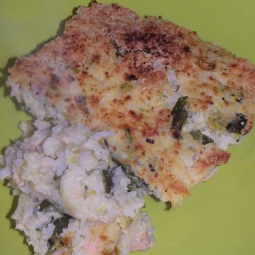 Gratin de courgette et saumon