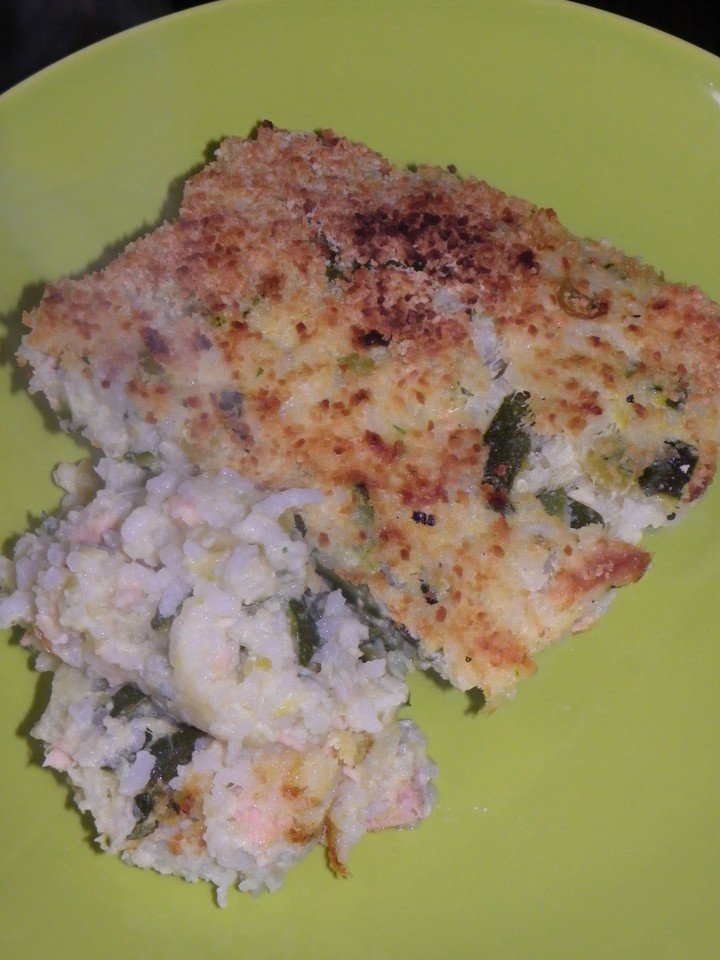 Gratin de courgette et saumon